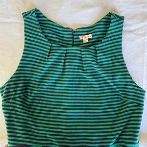 Merona Women's Dress in Green and Black Stripes